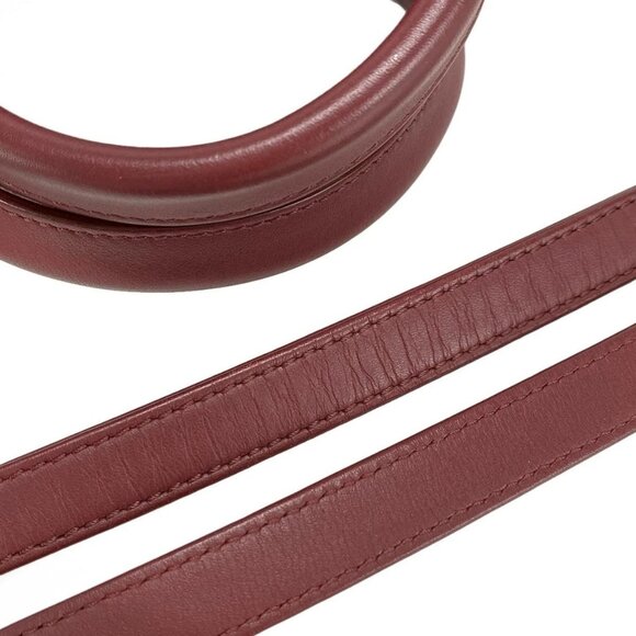 Auth CHANEL Deauville Bowling Bag - Bordeaux Canvas Raffia Grossgrain Calf Skin - Picture 7 of 16